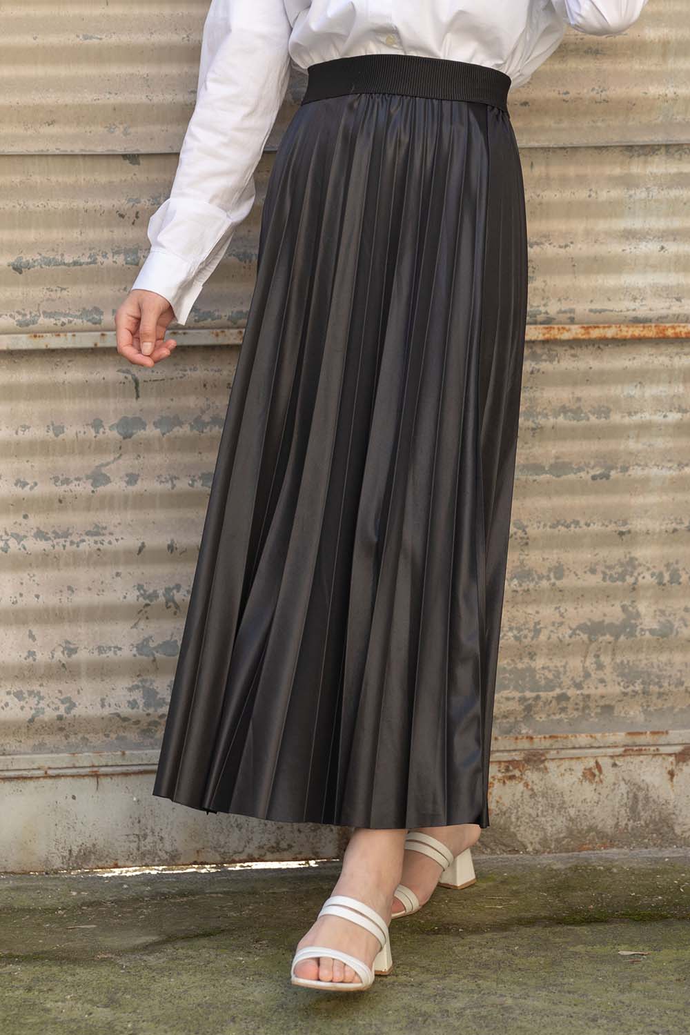 Genuine leather long skirts for women - Cheap black skirts