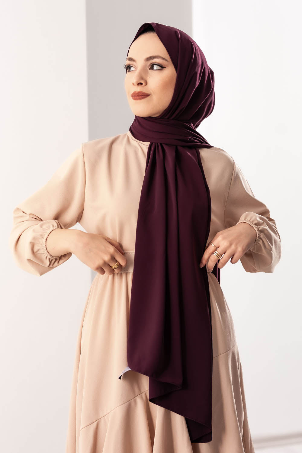 Women abaya with silk hijab attached  in USA
