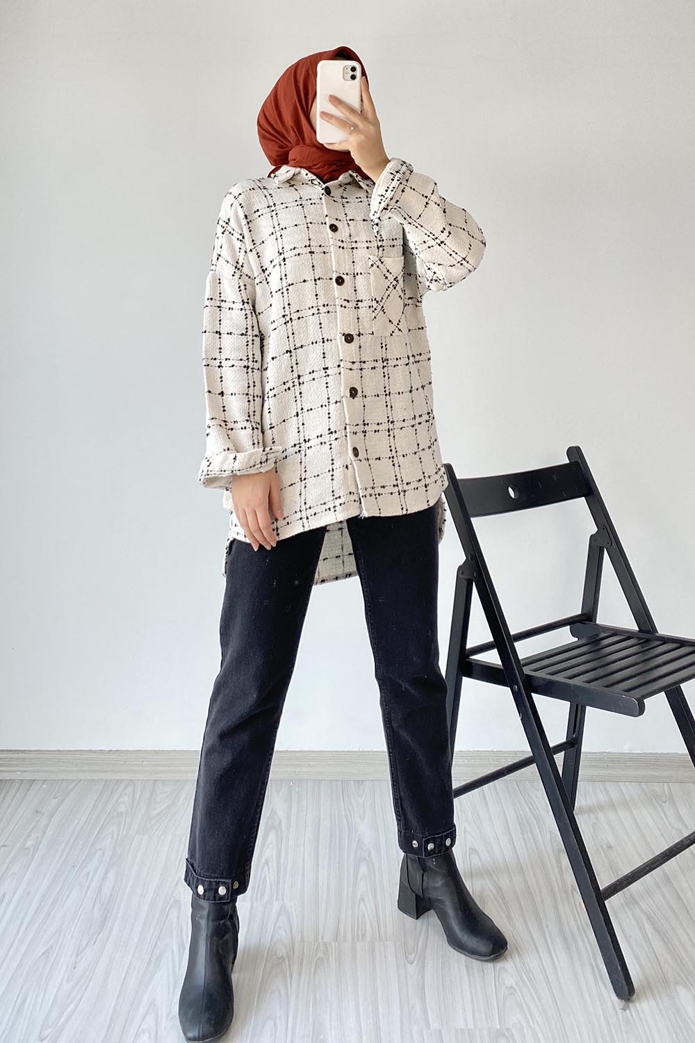 Women's Oversized Button Down Pattern Shirts & Blouse by Salma's Apparel